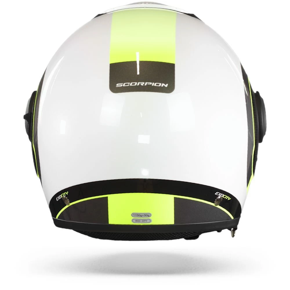 Scorpion EXO-City Roll Pearl Wit-Neon Geel Jethelm 4 Scorpion EXO-City Roll Pearl Wit-Neon Geel Jethelm - Afbeelding 2