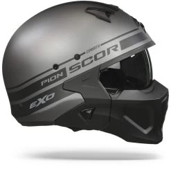Scorpion Covert-X Tussle Mat Zilver-Zwart Jethelm -Helm Verkoop Scorpion covert x tussle matt silver black.29