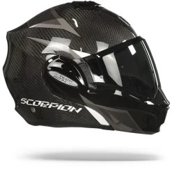 Scorpion EXO-Tech Carbon Top Zwart-Wit Systeemhelm