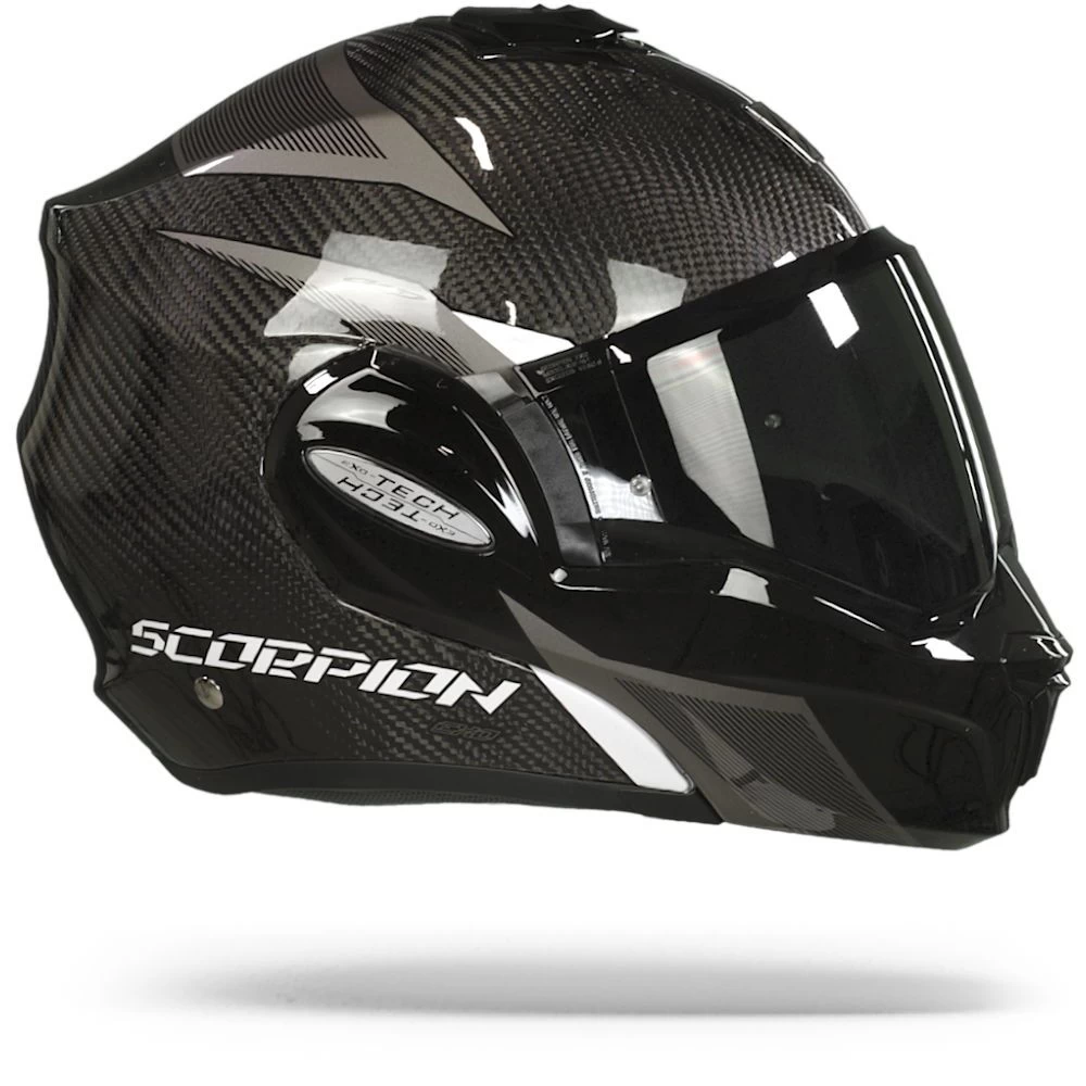 Scorpion EXO-Tech Carbon Top Zwart-Wit Systeemhelm 3 Scorpion EXO-Tech Carbon Top Zwart-Wit Systeemhelm