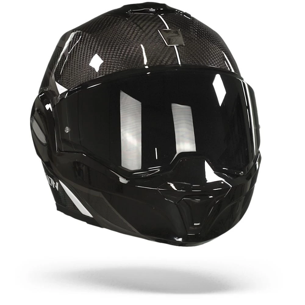 Scorpion EXO-Tech Carbon Top Zwart-Wit Systeemhelm 5 Scorpion EXO-Tech Carbon Top Zwart-Wit Systeemhelm - Afbeelding 3