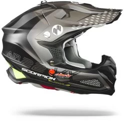 Scorpion VX-22 Air Ares Mat Zwart-Silver Crosshelm