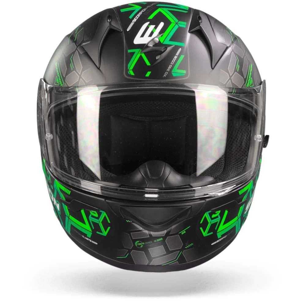 Scorpion EXO-390 Cube Matt Zwart Groen Integraalhelm 4 Scorpion EXO-390 Cube Matt Zwart Groen Integraalhelm - Afbeelding 2