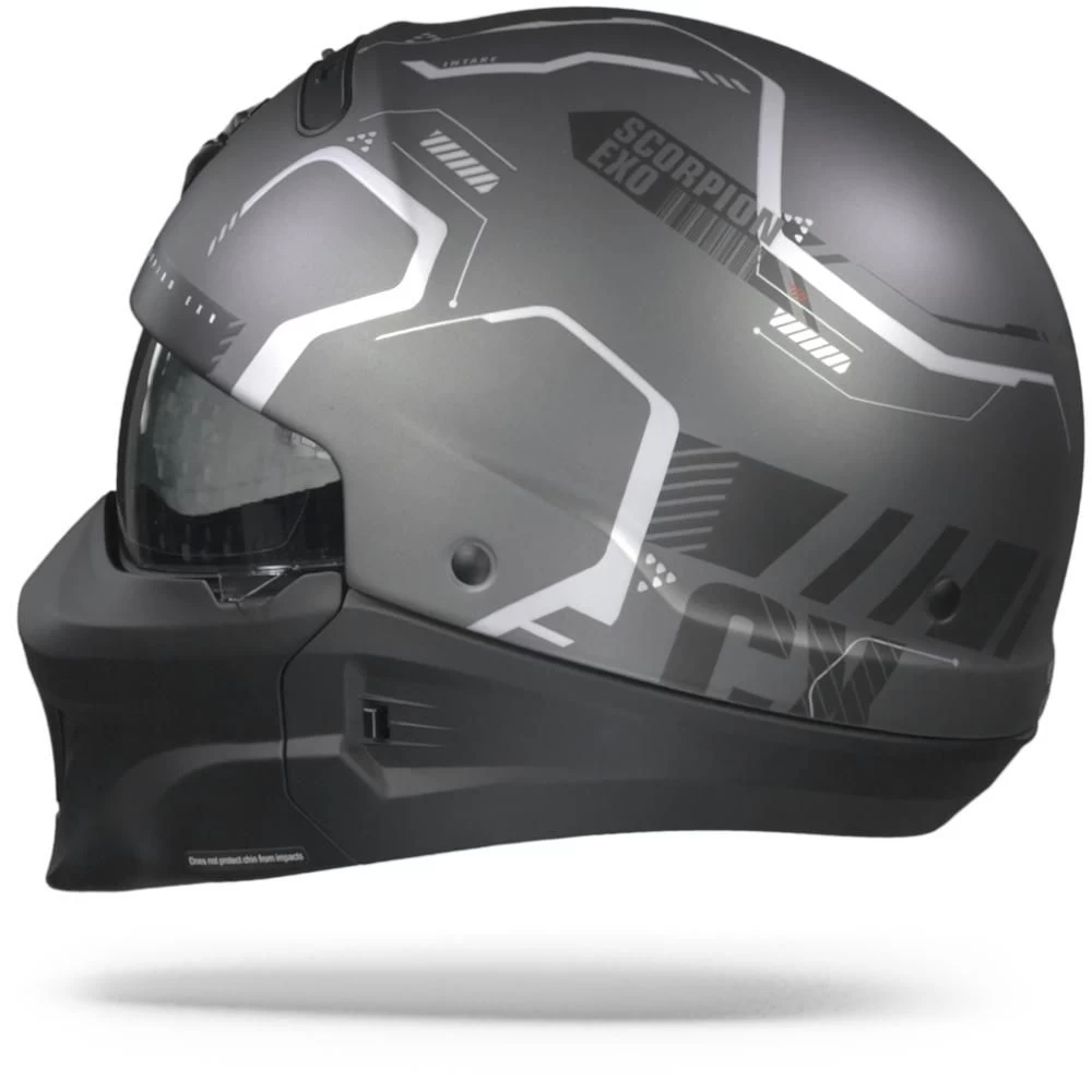 Scorpion EXO-Combat Evo Ram Mat Mat Donker Grijs Zilver Multihelm 9 Scorpion EXO-Combat Evo Ram Mat Mat Donker Grijs Zilver Multihelm - Afbeelding 7