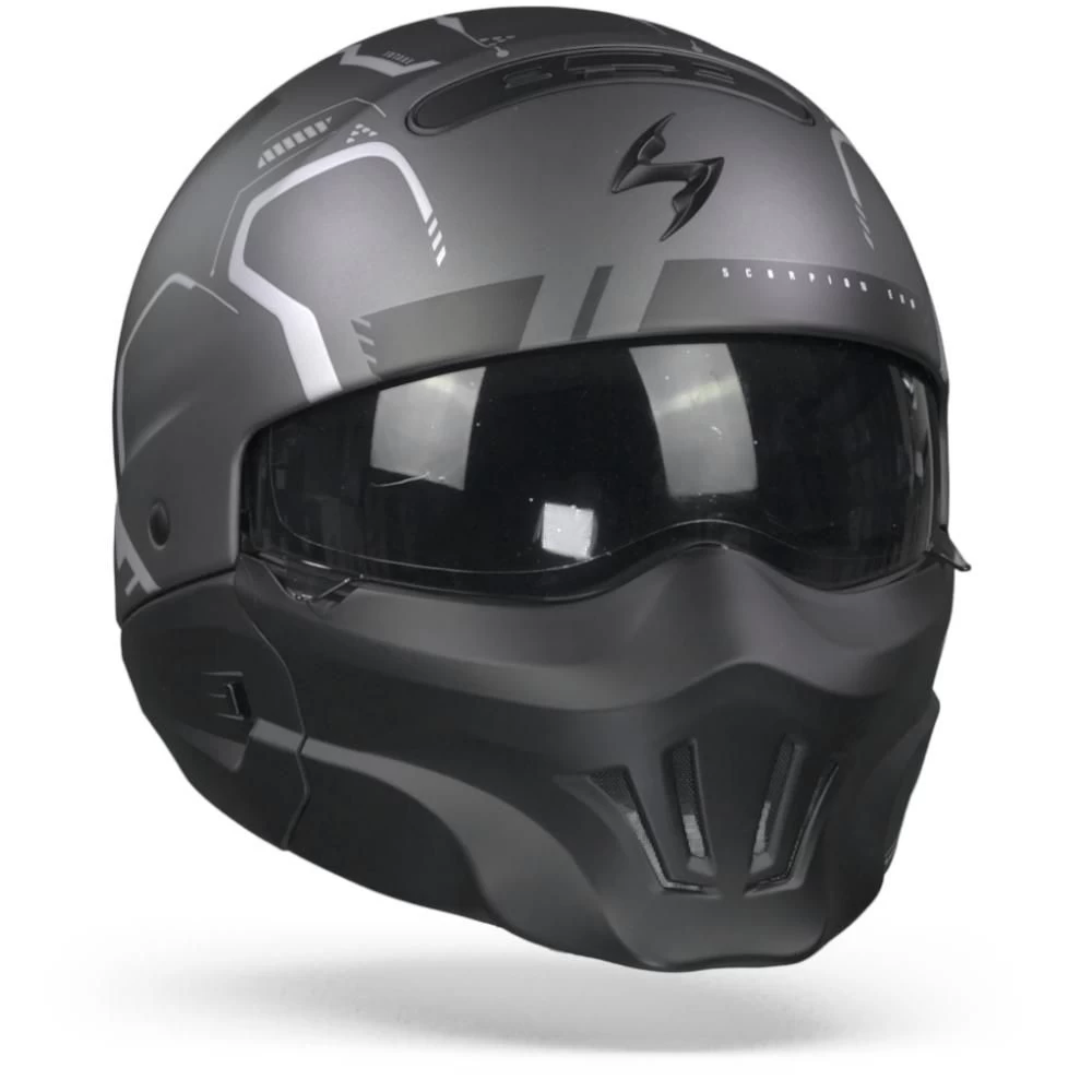 Scorpion EXO-Combat Evo Ram Mat Mat Donker Grijs Zilver Multihelm 8 Scorpion EXO-Combat Evo Ram Mat Mat Donker Grijs Zilver Multihelm - Afbeelding 6