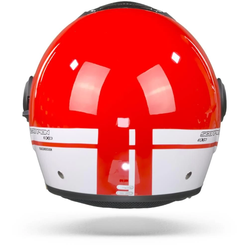 Scorpion EXO-City Strada Rood Wit Wit Jethelm 4 Scorpion EXO-City Strada Rood Wit Wit Jethelm - Afbeelding 2