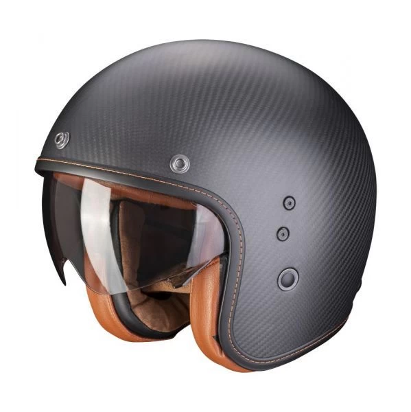 Helm Verkoop -Helm Verkoop scorpion belfast carbon evo black open face helmet helm casque jet kask casco abierto 1 2