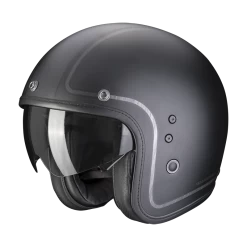 Scorpion Belfast Evo Retrol Mat Zwart-Silver Jethelm