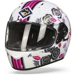 Scorpion EXO-390 Chica II Wit Roze Integraalhelm -Helm Verkoop scorpion exo 390 chica ii white pink frontpage