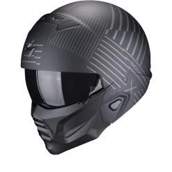Scorpion Exo-Combat II Miles Mat Zwart-Zilver Jethelm -Helm Verkoop scorpion exo combat ii miles matt black silver motorcycle helmet 1