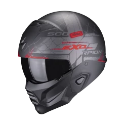 Scorpion Exo-Combat II Xenon Mat Zwart-Rood Jethelm -Helm Verkoop scorpion exo combat ii xenon matt black red 1