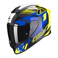 Scorpion Exo-R1 Evo Carbon Air Supra Zwart-Neon Geel-Blauw Integraalhelm
