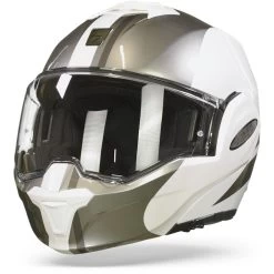 Scorpion EXO-Tech Forza Pearl Wit-Zilver Systeemhelm -Helm Verkoop scorpion exo tech forza pearl white silver frontpage
