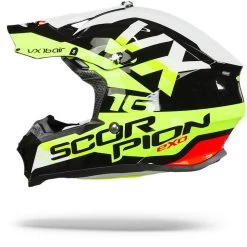 Scorpion VX-16 Air X-Turn Zwart Neon Geel Wit Crosshelm -Helm Verkoop scorpion vx 16 air x turn black neon yellow white.11