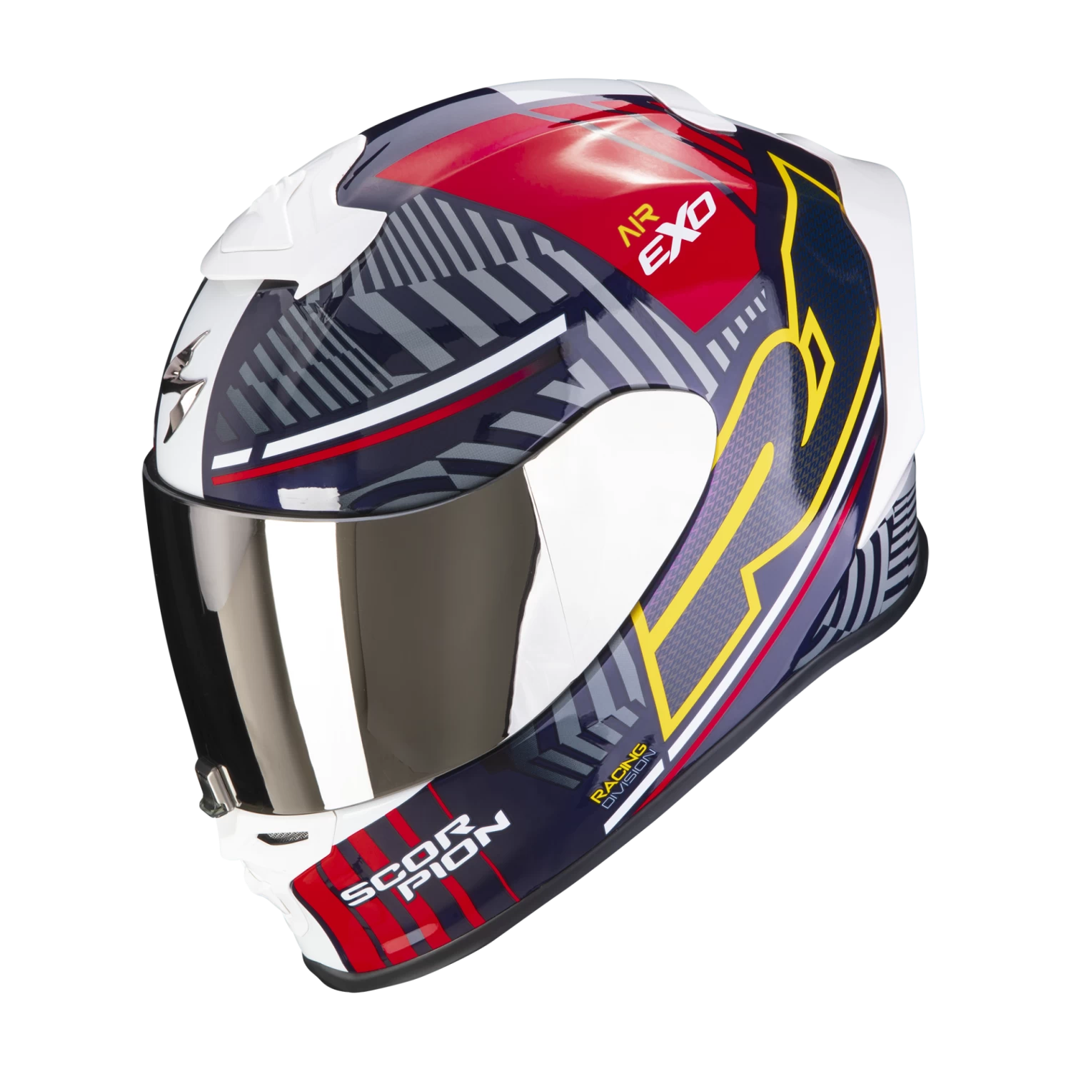 Scorpion Exo-R1 Evo Air Victory Rood-Blauw-Geel Integraalhelm 4 Scorpion Exo-R1 Evo Air Victory Rood-Blauw-Geel Integraalhelm - Afbeelding 2