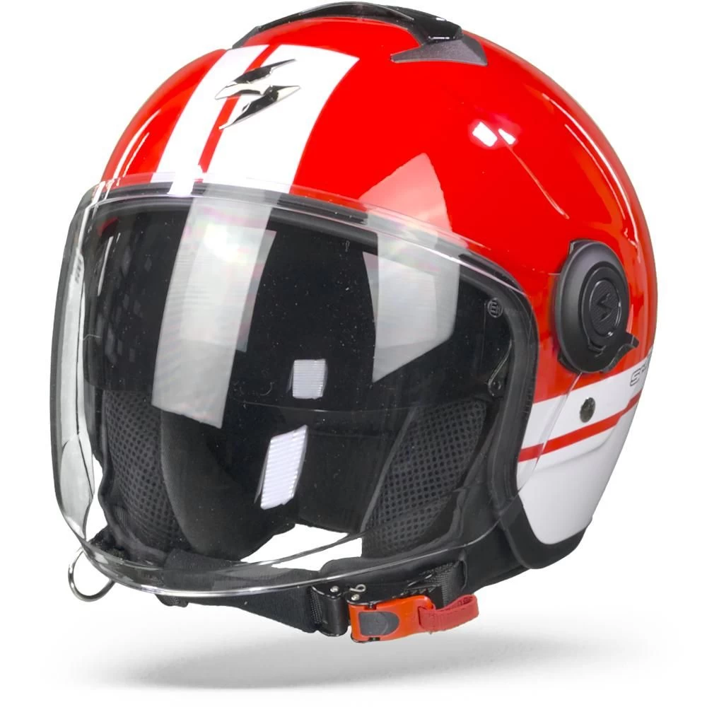 Scorpion EXO-City Strada Rood Wit Wit Jethelm 5 Scorpion EXO-City Strada Rood Wit Wit Jethelm - Afbeelding 3